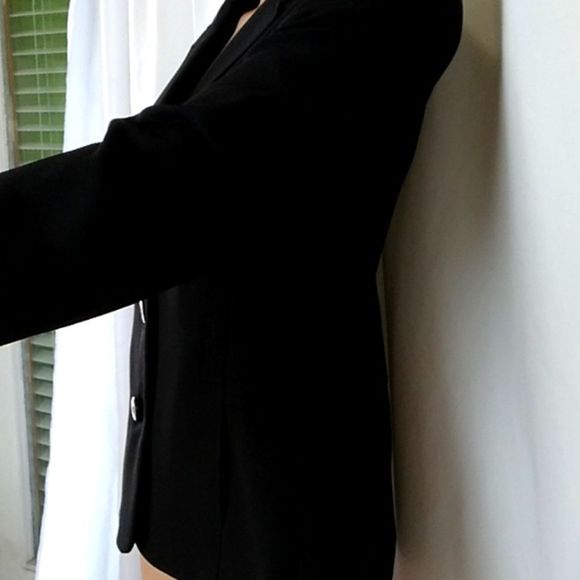 Karen Scott petites size 10p black double breasted button down the front Blazer. - Picture 4 of 6